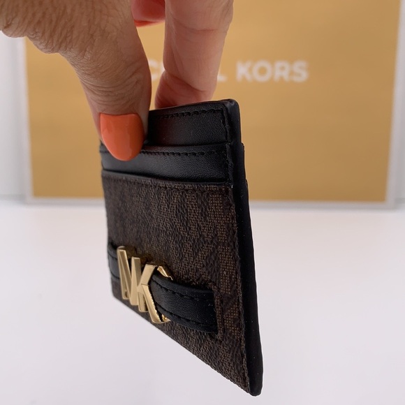 MICHAEL KORS Reed Large Card Holder Case Wallet Brown /Black MK NWT - Picture 5 of 9